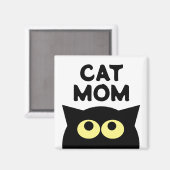 Cat Mom koelkastmagneet voor dierenliefhebbers Magneet (Voorkant / Achterkant)