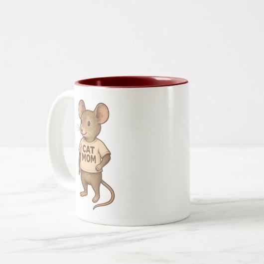 Cat Mom Koffie Mok - Schattigee Muis (Voorkant links)