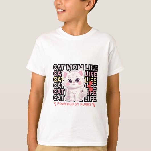 Cat Mom Life funny T-shirt (Voorkant)