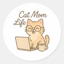 Cat Mom Life Sticker