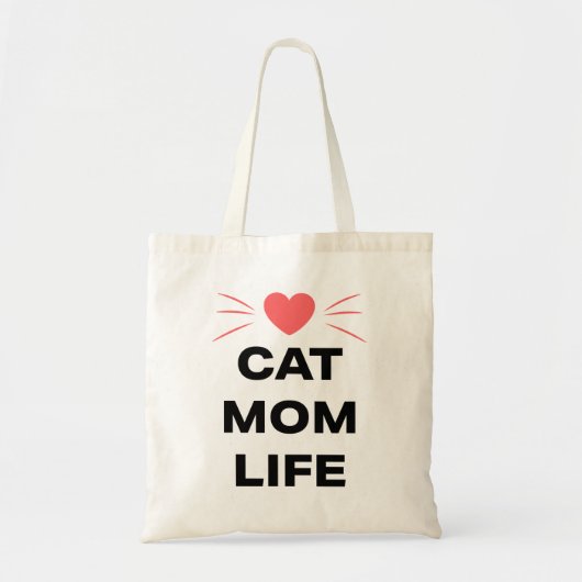 Cat Mom Life Tote Bag (Voorkant)