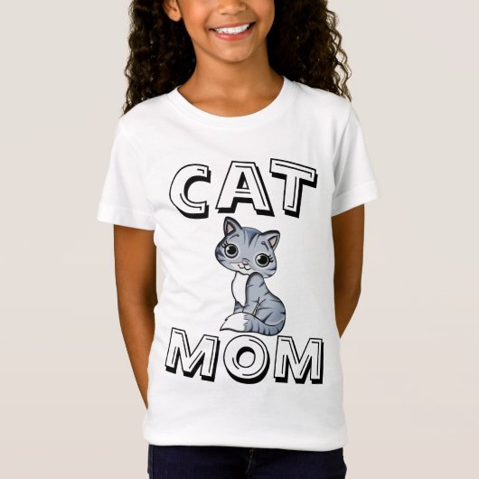 CAT MOM, Meisjes T-Shirts (Voorkant)