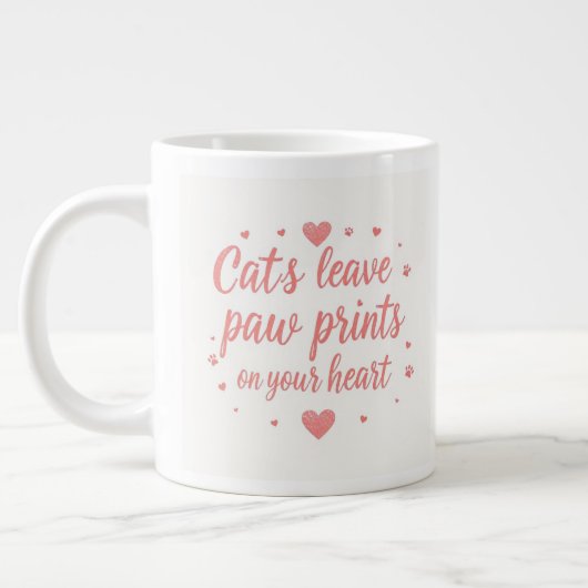 Cat Mom Moederdag Paw Prints Grote Koffiekop (Links)