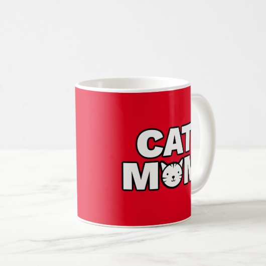 CAT MOM-Mok (rood) Koffiemok (Voorkant rechts)