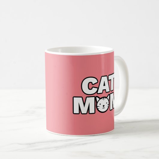 CAT MOM-Mok (roze) Koffiemok (Voorkant rechts)