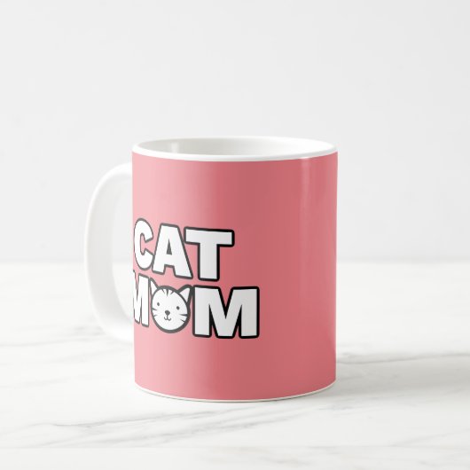 CAT MOM-Mok (roze) Koffiemok (Voorkant links)
