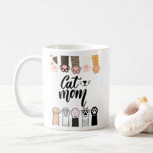 Cat Mom Mok – Schattige Cat Paw Design – Cadeau vo