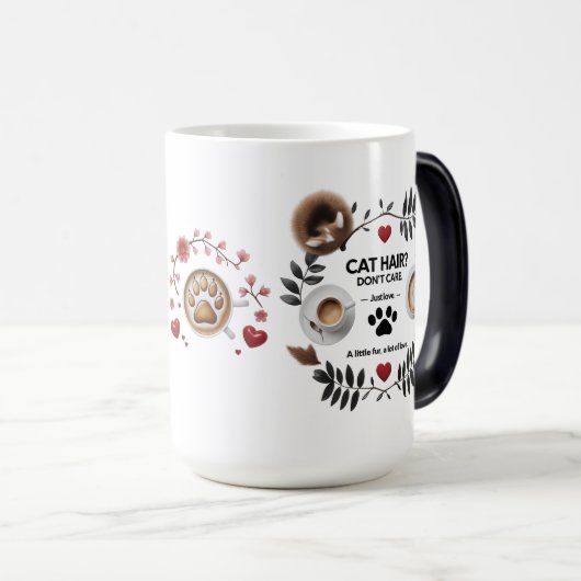 Cat Mom Morphing Mok – 15 oz Magic Coffee Cup (Voorkant rechts)