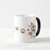 Cat Mom Morphing Mok - Schattigee witte kitten met (Voorkant rechts)