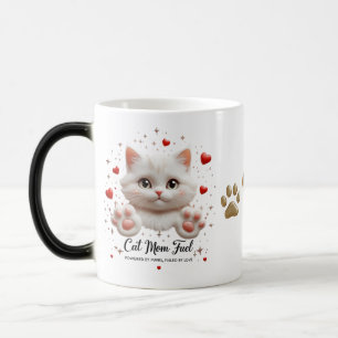 Cat Mom Morphing Mok - Schattigee witte kitten met