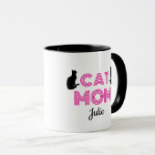 Cat Mom Mug Personalized with Cat Silhouettes Mok (Voorkant rechts)