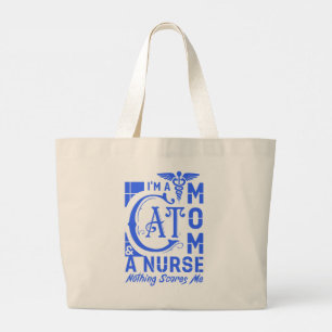 Cat Mom Nurse - Grappig cadeau voor verpleegkundig Grote Tote Bag