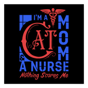 Cat Mom Nurse - Grappig cadeau voor verpleegkundig Perfect Poster