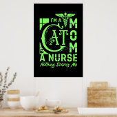 Cat Mom Nurse - Grappig cadeau voor verpleegkundig Poster (Keuken)