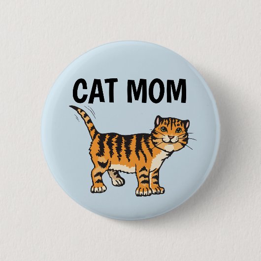 CAT MOM ORANJE TABBY-BUTTONNEN RONDE BUTTON 5,7 CM (Voorkant)