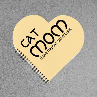 Cat Mom Pet Friends BFF Custom Black Script Beige Notitieboek