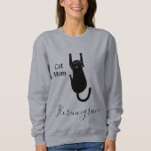 Cat Mom Pet Lover Script Name Personalized Grey Trui (Voorkant)