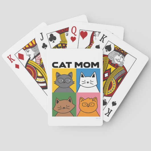 Cat mom playing cards pokerkaarten (Achterkant)