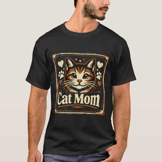 Cat Mom – Proud Feline Mother Love Tee T-shirt (Voorkant)