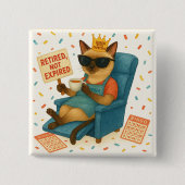 Cat Mom Retirement is drinking coffee  Vierkante Button 5,1 Cm (Voorkant)