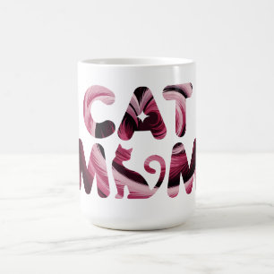 Cat Mom Roze Abstracte Kunst Mok