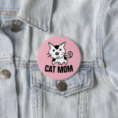 CAT MOM Roze Kat Buttonnen Ronde Button 7,6 Cm (In situ)