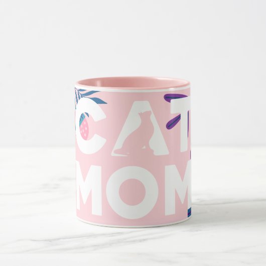 CAT MOM, roze Mok en bladeren (Midden)