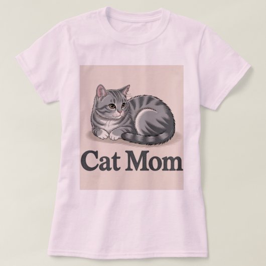 Cat Mom Roze T-shirt (Design voorkant)