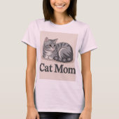 Cat Mom Roze T-shirt (Voorkant)