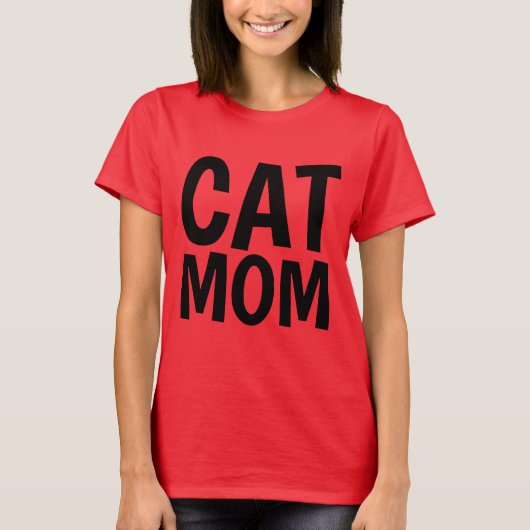 CAT MOM roze T-shirts (Voorkant)