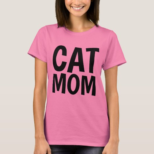 CAT MOM roze T-shirts (Voorkant)