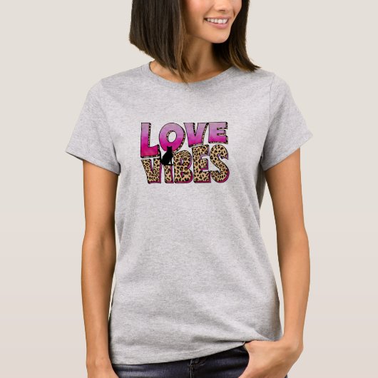 Cat Mom Shirt - Love Vibes Gepersonaliseerde T-shi (Voorkant)