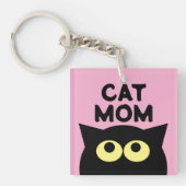 Cat Mom sleutelhanger cadeau voor kattenliefhebber (voorkant)