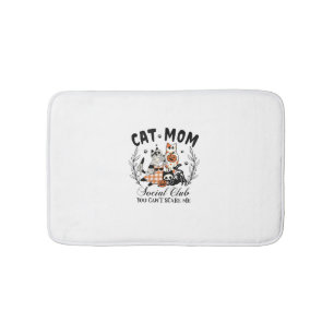 Cat Mom Social Club Ghost Cat Halloween Gothic Bla Badmat