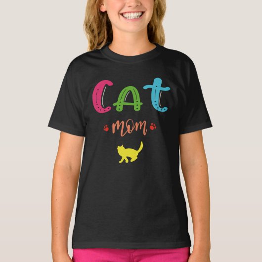 Cat mom t-shirt (Voorkant)