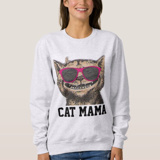 CAT MOM T-shirts, zonnebril Funny CAT Trui (Voorkant)