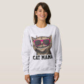 CAT MOM T-shirts, zonnebril Funny CAT Trui (Voorkant volledig)