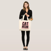 CAT MOM Tas, Roze Grote Tote Bag (Voorkant (model))