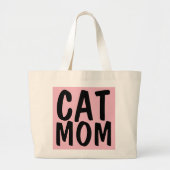 CAT MOM Tas, Roze Grote Tote Bag (Voorkant)