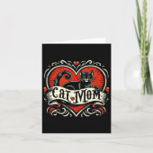 Cat Mom  Tattoo Style Funny Tattoo Art Cat Kaart (Voorkant)