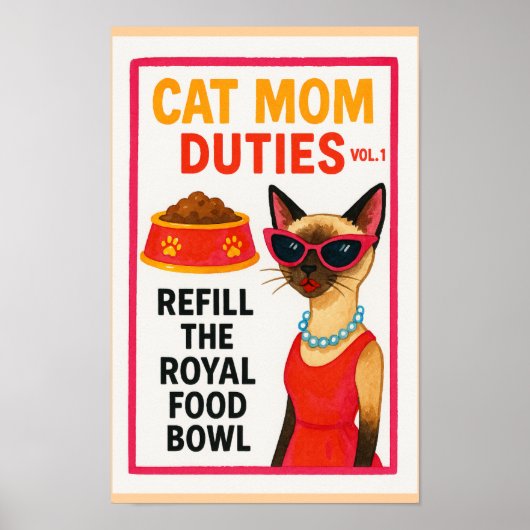 Cat Mom to do list funny Home Deco  Poster (Voorkant)