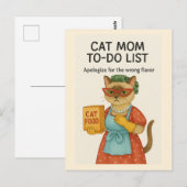 Cat Mom to do list funny saying for cat lovers Briefkaart (Voorkant / Achterkant)