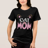 Cat Mom  Tri-Blend Shirt (Voorkant)