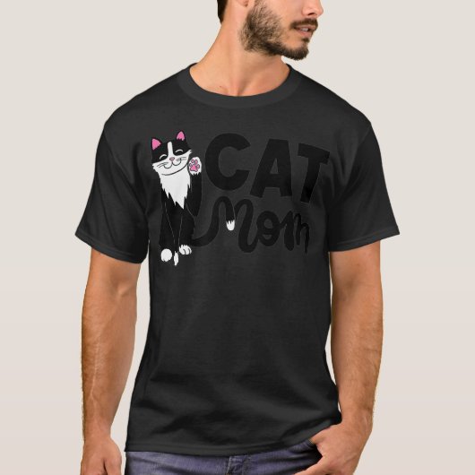 Cat Mom Tshirt, Cute Womens Cat , Cat Lover T-shirt (Voorkant)