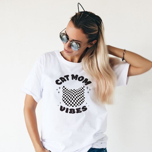 Cat Mom Vibes Retro  Cat Mom T-shirt