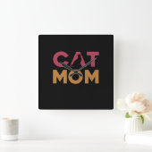 Cat Mom Vierkante Klok (Huis)