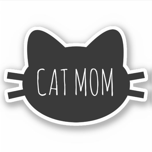 CAT MOM Vinyl Cut Custom Sticker (Voorkant)