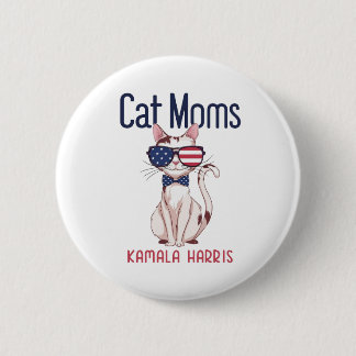 Cat Mom voor Kamala Harris | 2024 Ronde Button 5,7 Cm