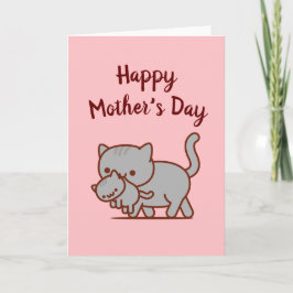 Cat Mom Wenskaart: Happy Moederdag Kaart