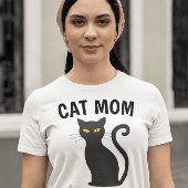 CAT MOM zwarte kat T-shirts